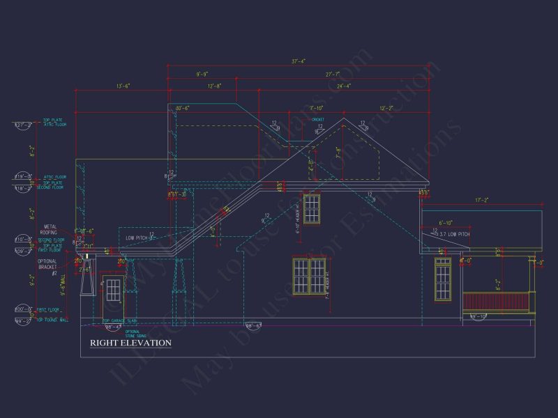 Craftsman house Floor Plan - 2-Story Blueprint with 3 Bedrooms