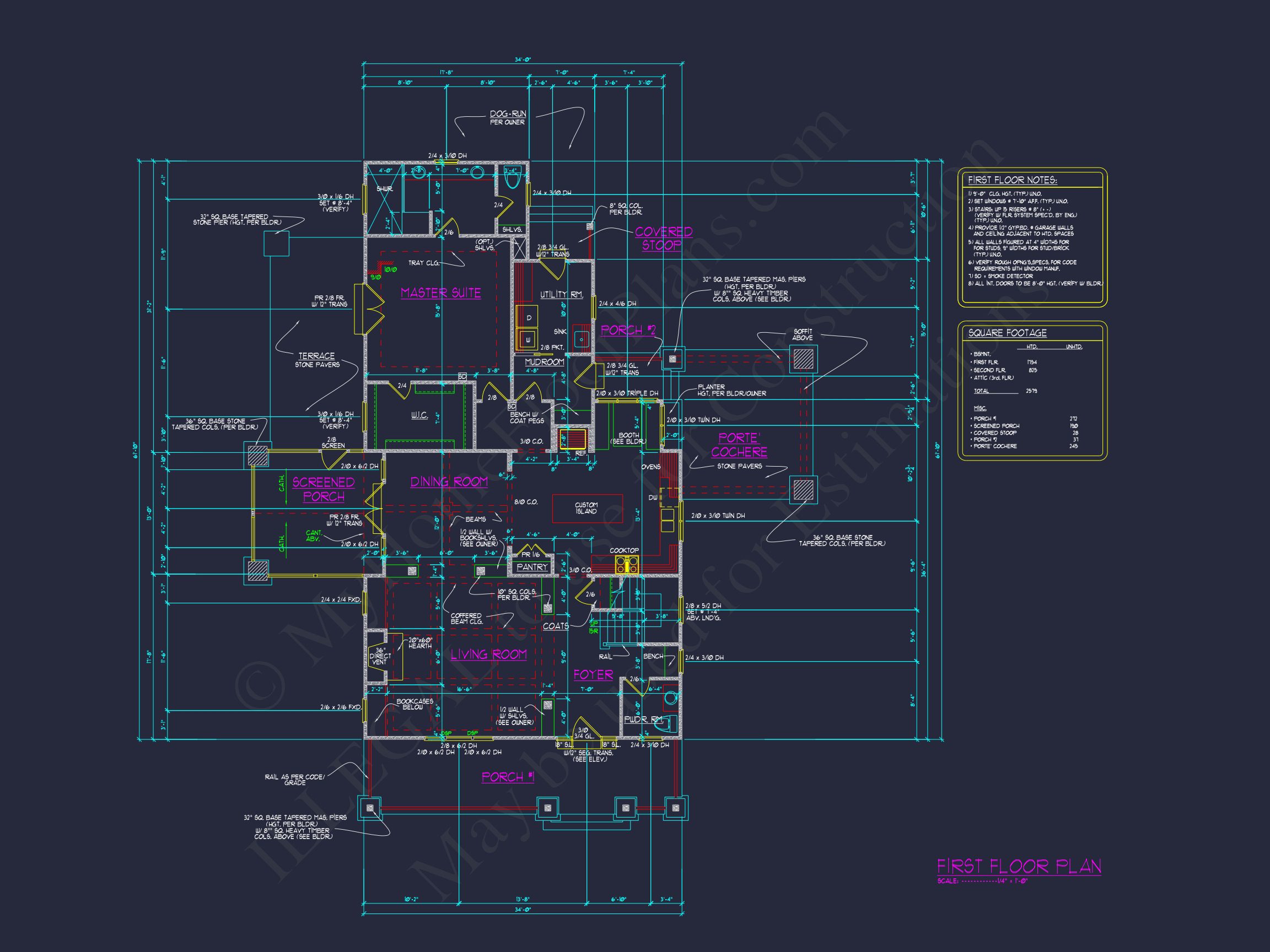 Craftsman house Floor Plan