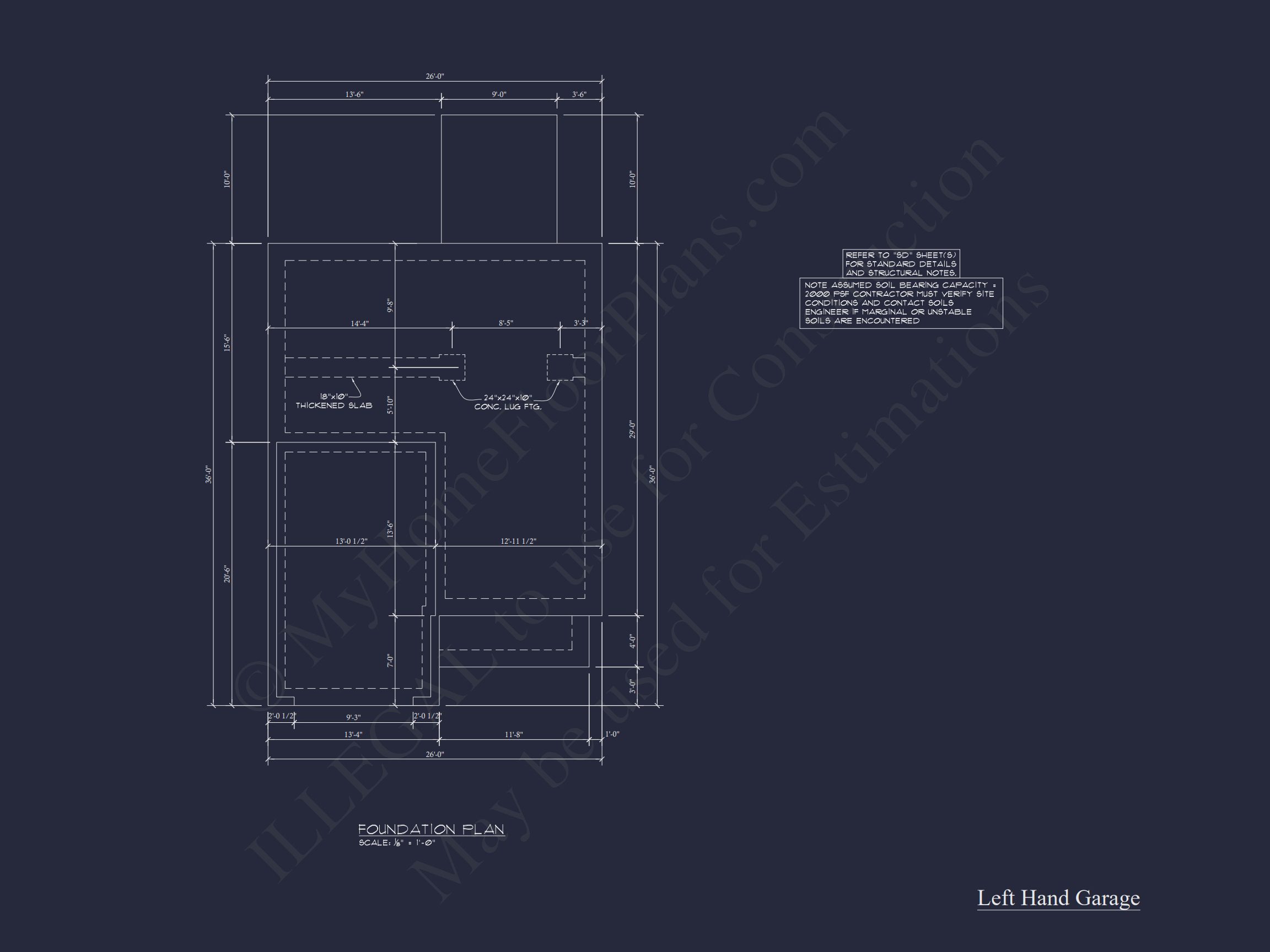 Craftsman house Floor Plan with 2 Stories and 3 Bedrooms