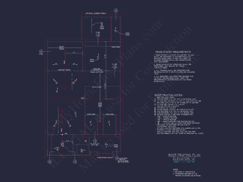 Craftsman house Floor Plan with 2 Stories and CAD Blueprint Designs