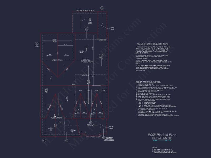 Craftsman house Floor Plan with 2 Stories and CAD Blueprint Designs