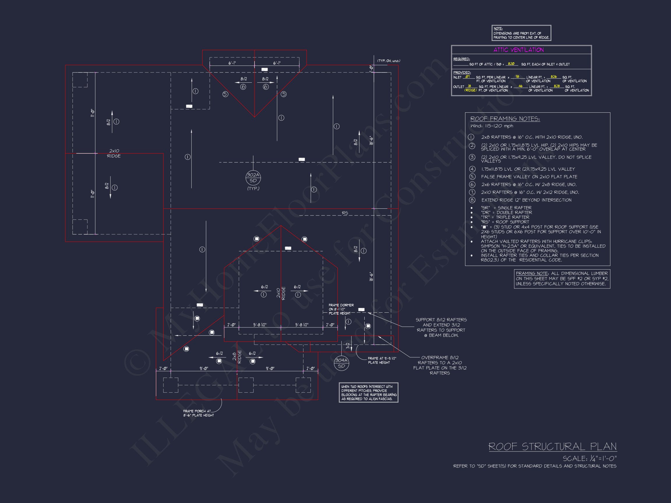 Craftsman house Floor Plan with 2 Stories,CAD Blueprint Designs