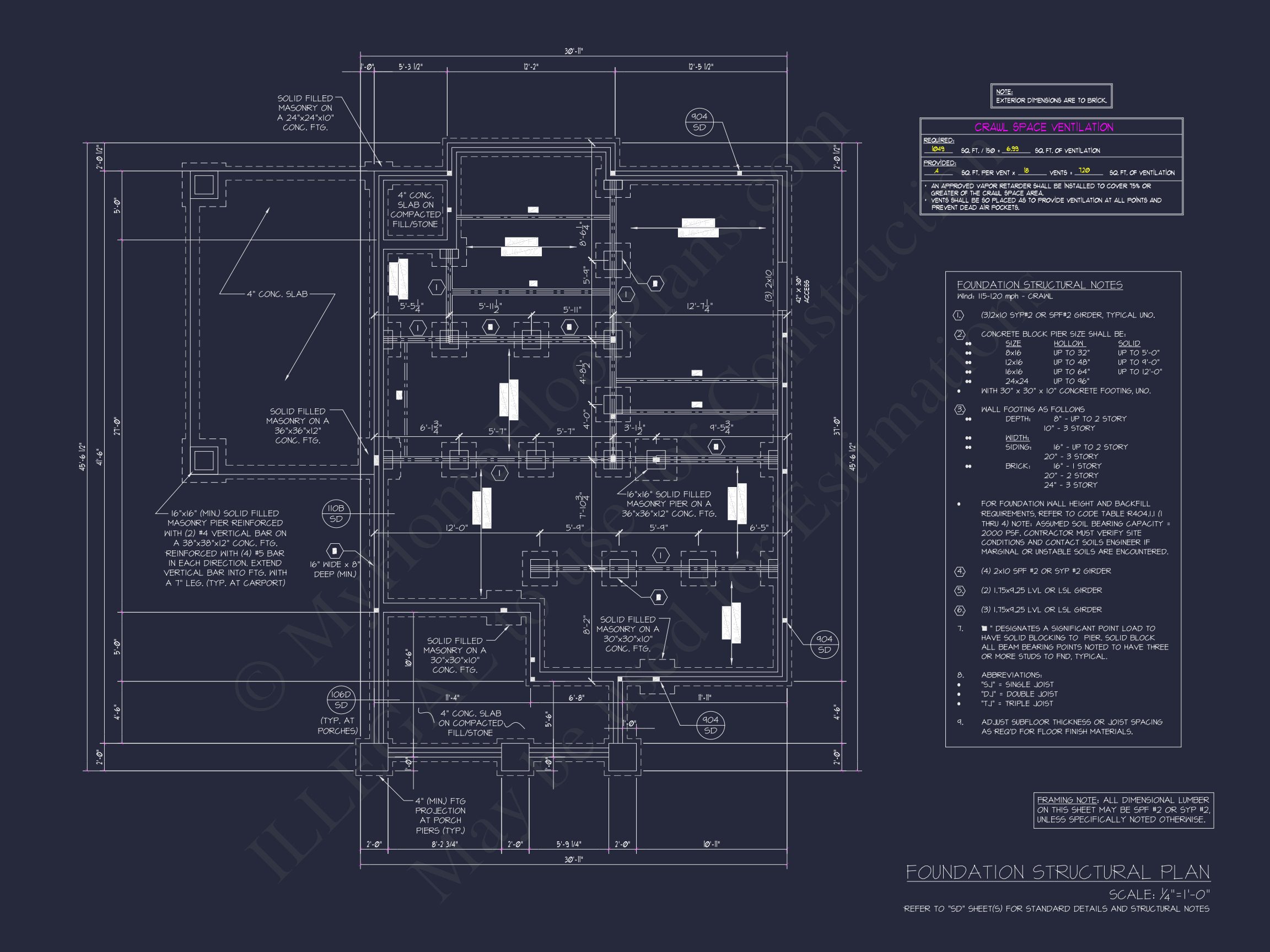 Craftsman house Floor Plan with 2 Stories,CAD Blueprint Designs