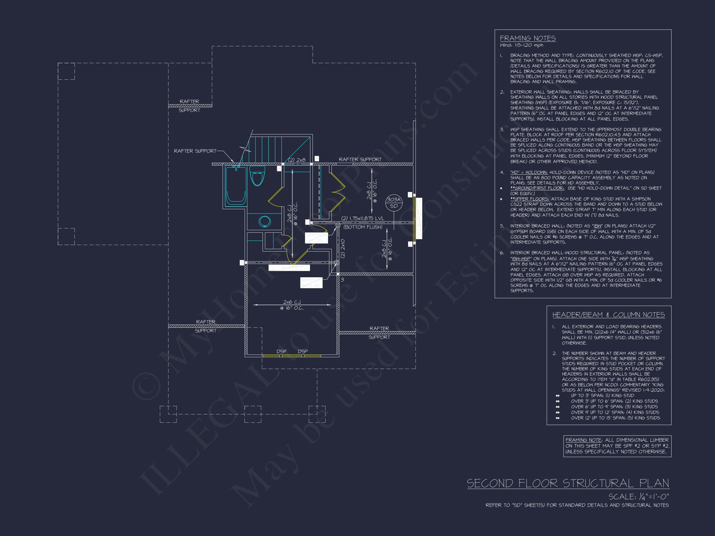 Craftsman house Floor Plan with 2 Stories,CAD Blueprint Designs