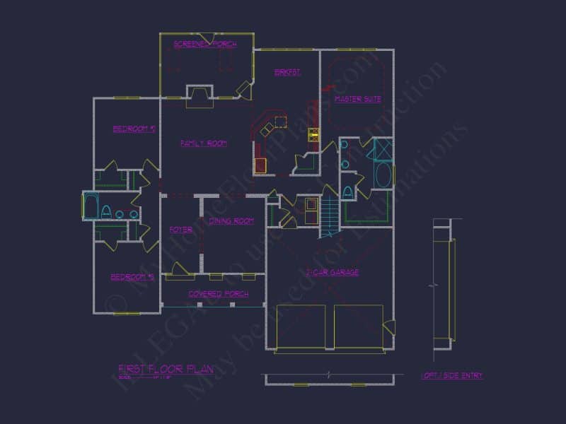 Craftsman house Floor Plan with CAD Designs and Blueprints