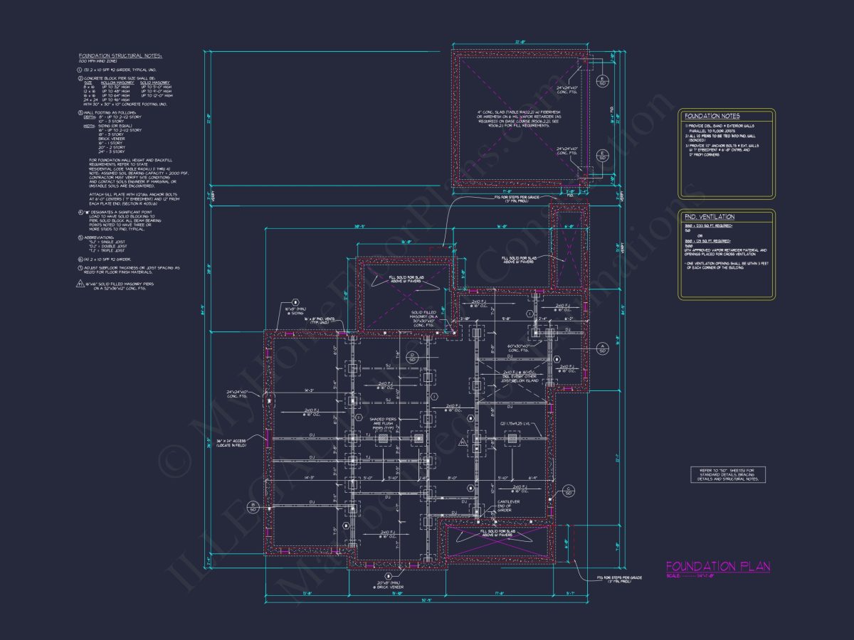 Craftsman house Floor Plan with Detached Garage and CAD Designs