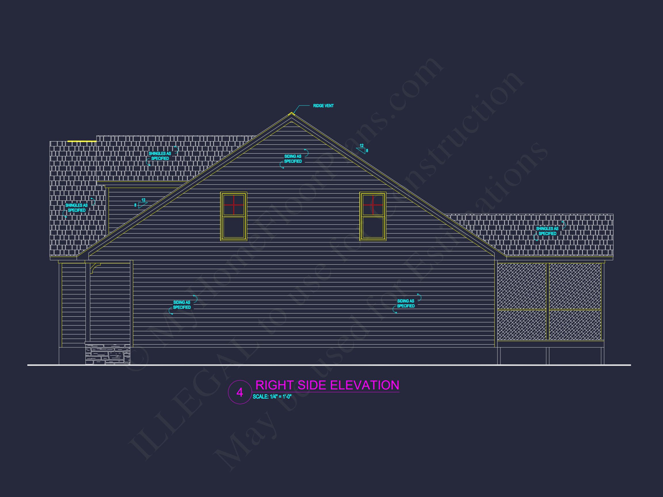 Craftsman house Plan: 1.5 Story Floor Design with CAD Blueprint