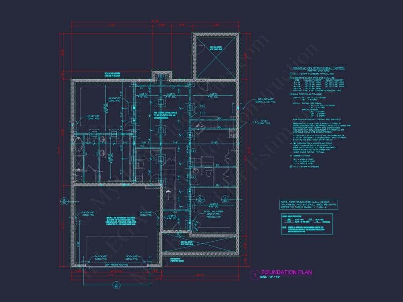 Craftsman house Plan: 1.5 Story Floor Design with CAD Blueprint