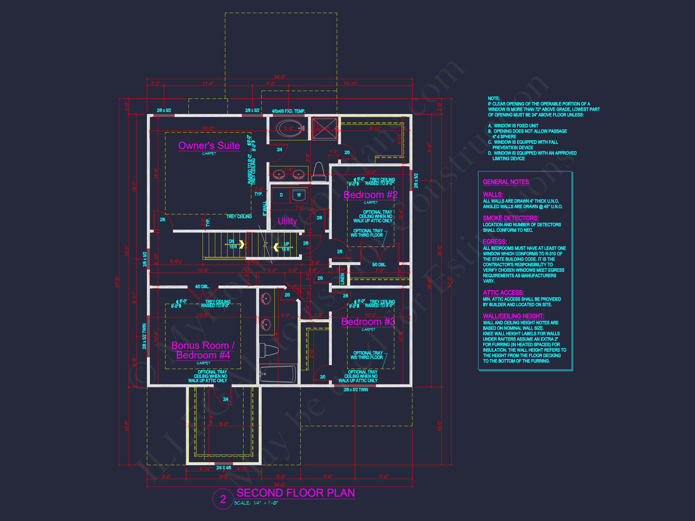 Craftsman house Plan: 2-Story Floor Plan with 4 Beds & CAD Designs