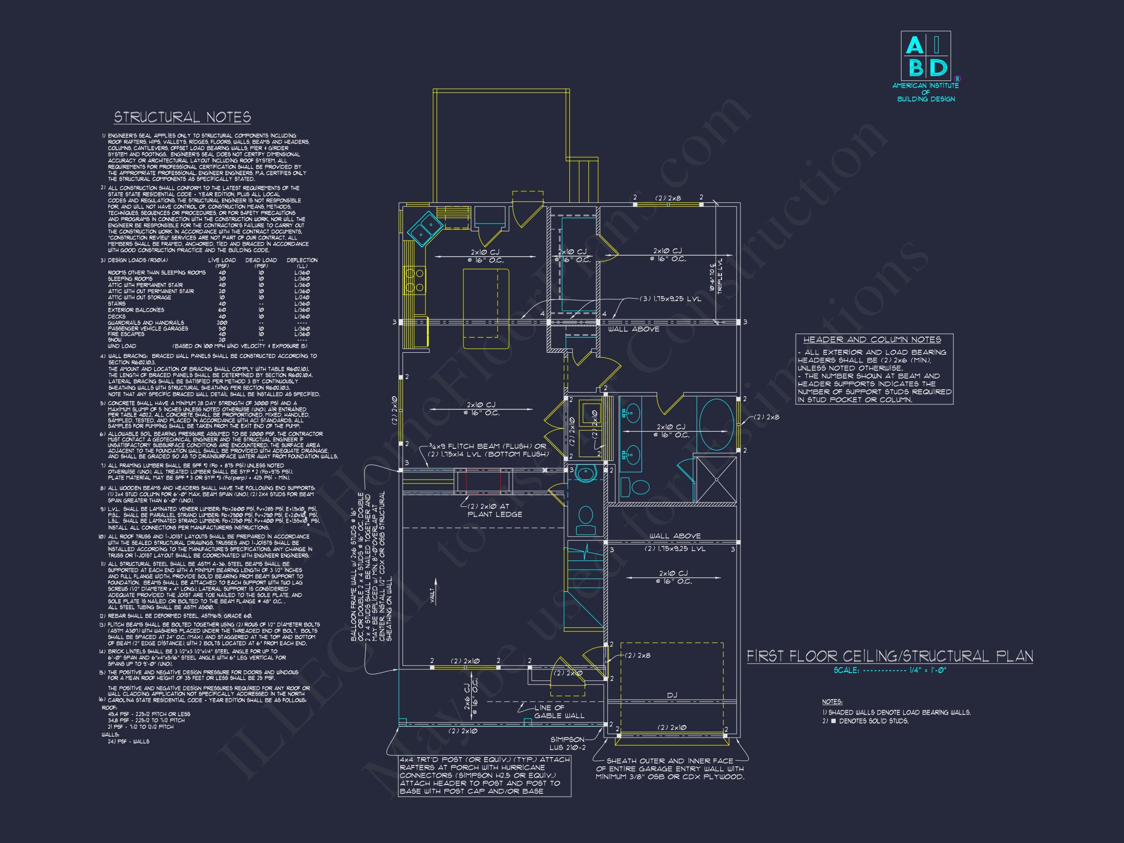 Craftsman house Plan: 2-Story Floor Plan with CAD Designs
