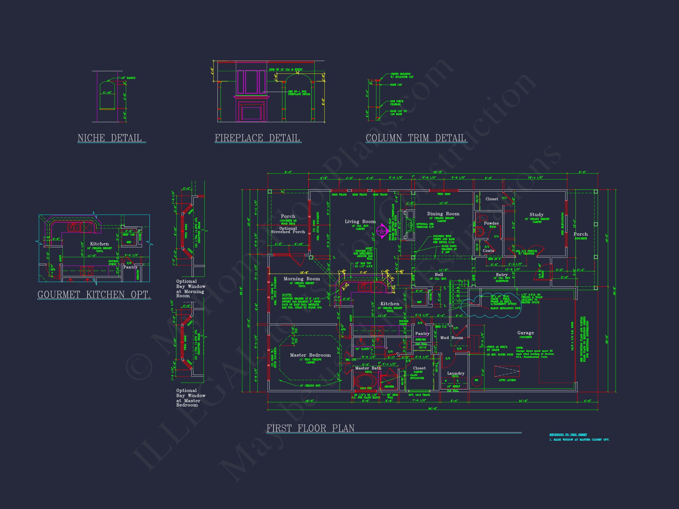 Craftsman house Plan with 1.5 Stories,CAD Blueprints & Modern Design