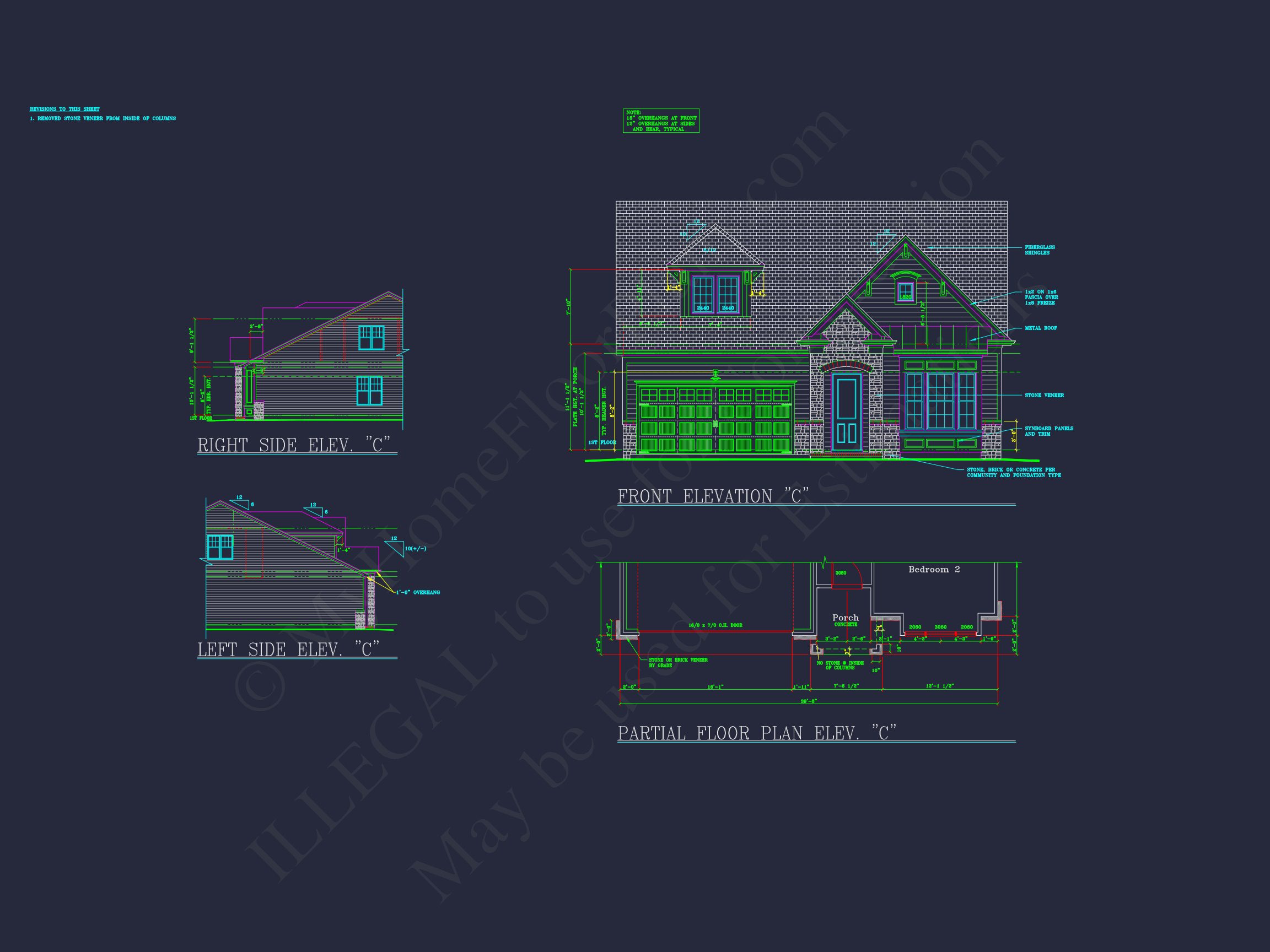 Craftsman house Plan with 1.5 Stories,CAD Blueprints & Modern Design