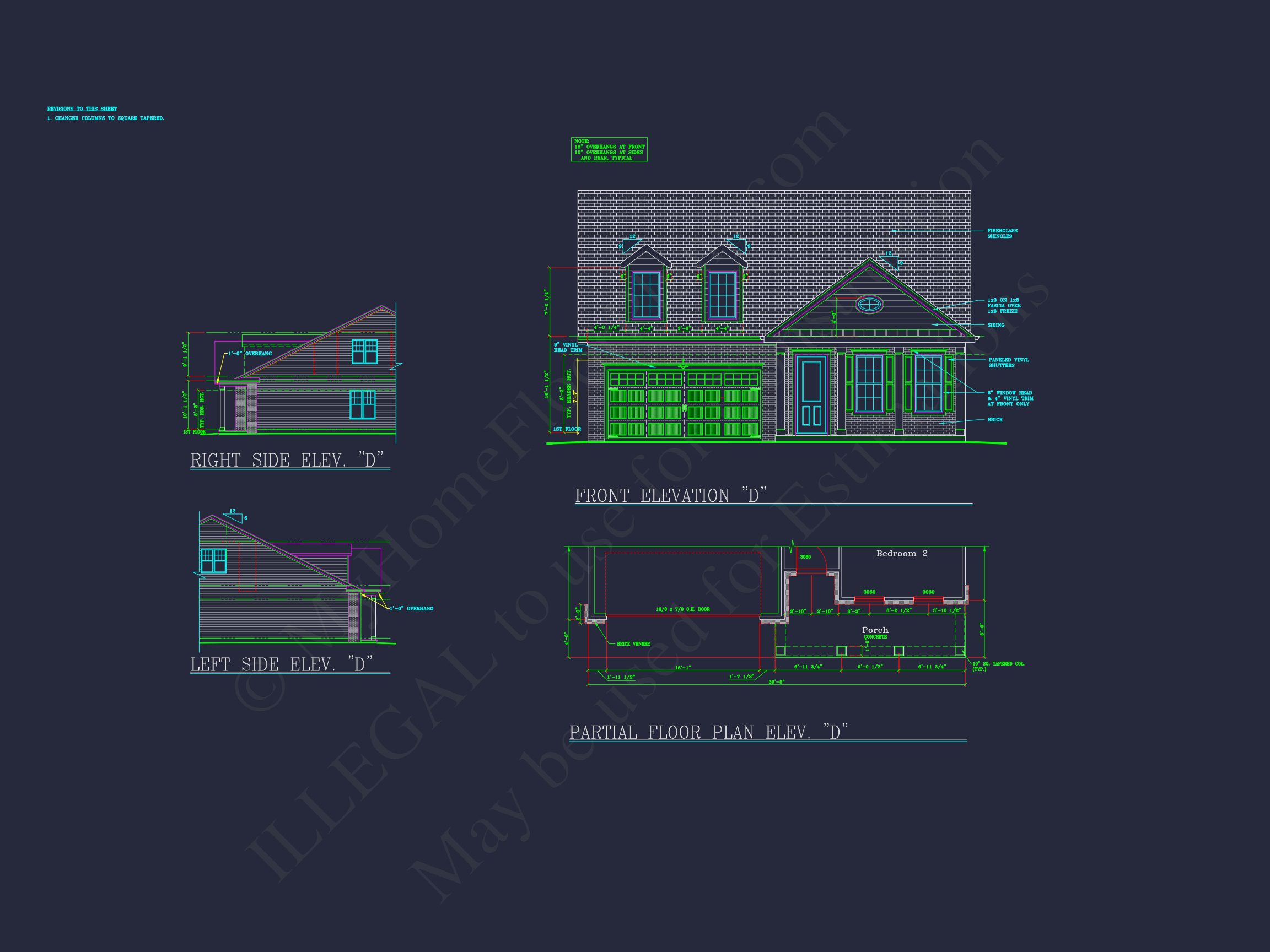 Craftsman house Plan with 1.5 Stories,CAD Blueprints & Modern Design