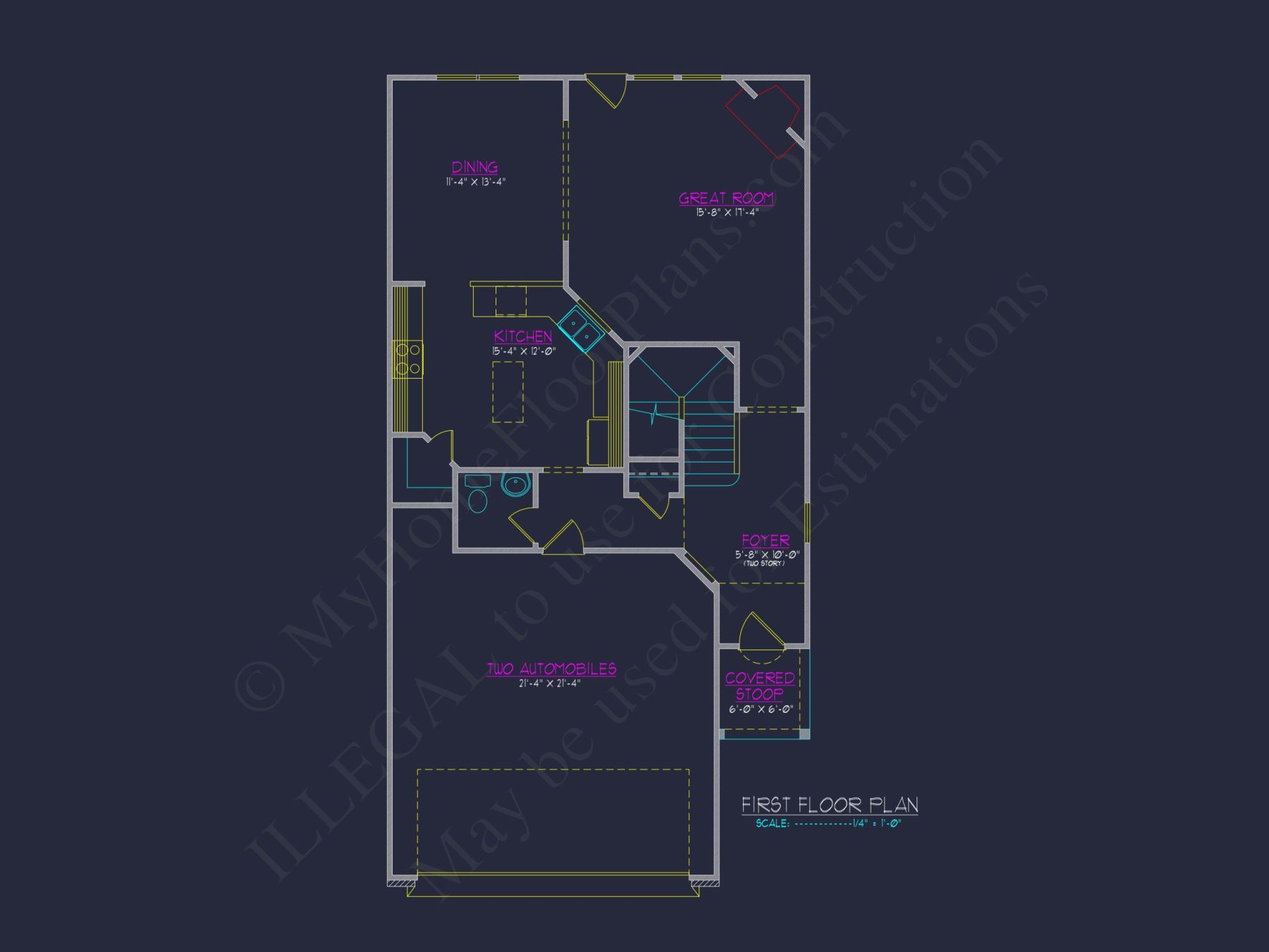 Craftsman house Plan with 2 Floors and CAD Blueprint Designs