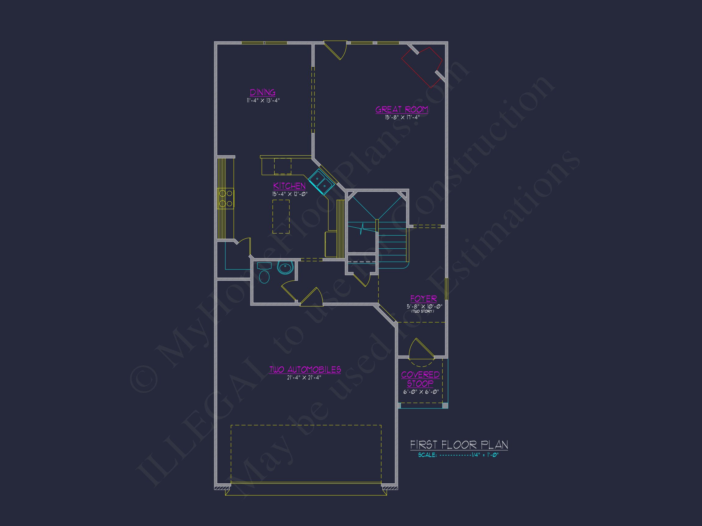 Craftsman house Plan with 2 Floors and CAD Blueprint Designs