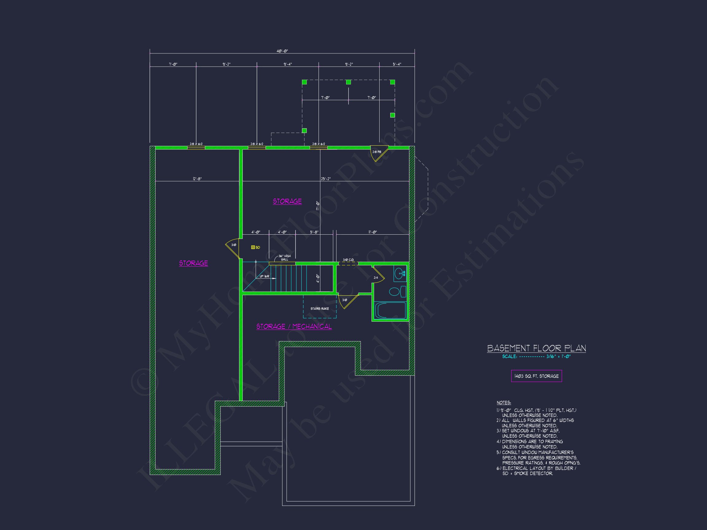 Craftsman house Plan with 2 Floors,3 Beds & CAD Designs