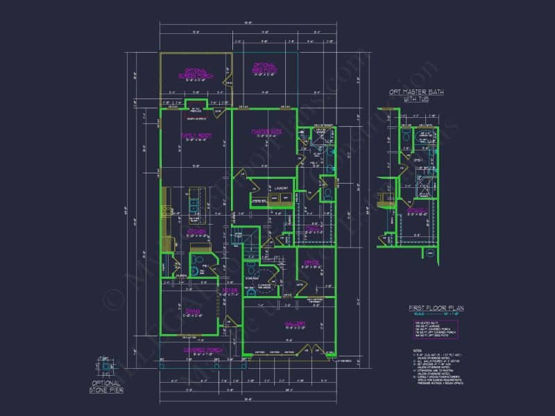 Craftsman house Plan with 2 Floors, Open CAD Designs, and Features