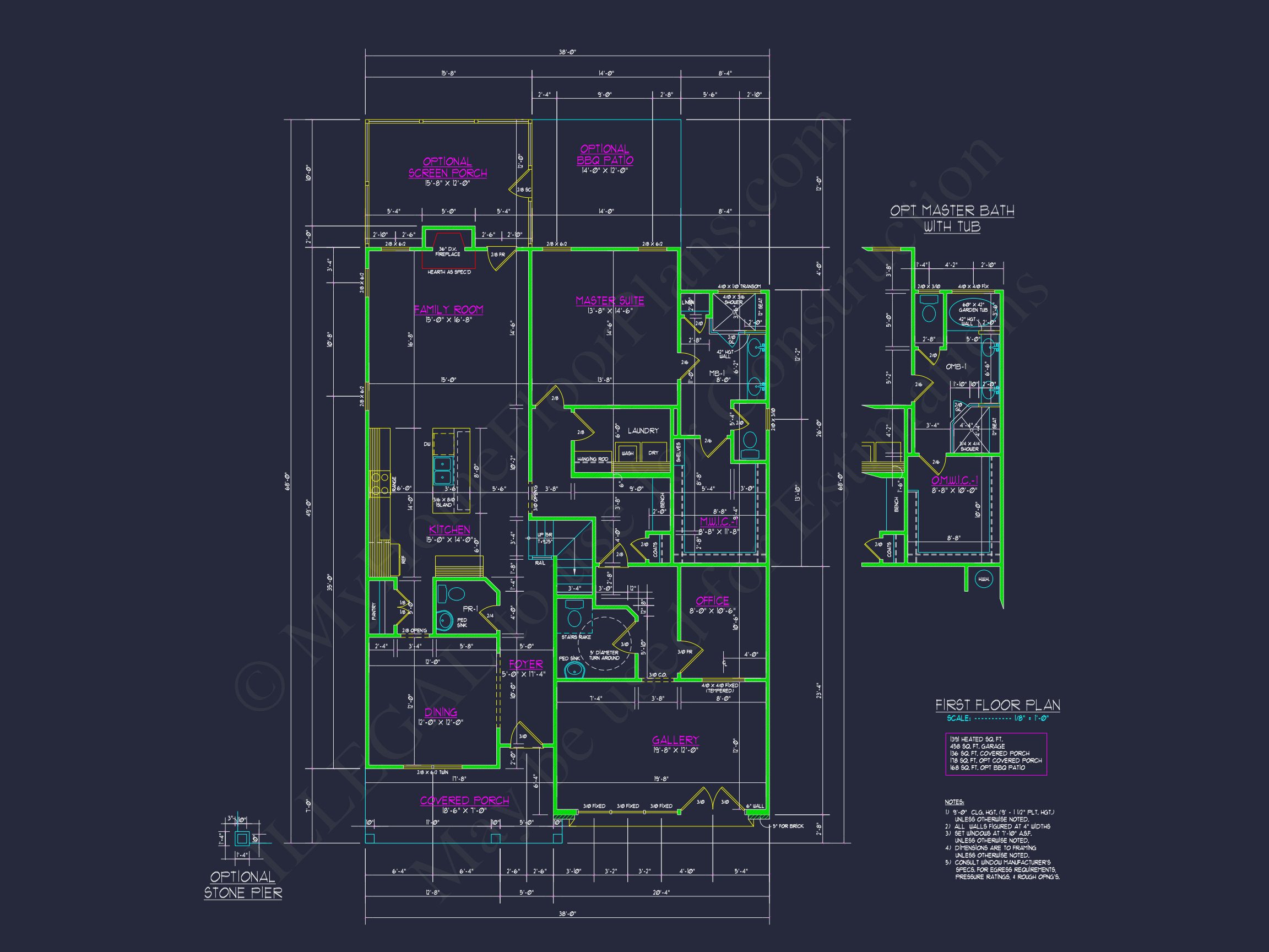 Craftsman house Plan with 2 Floors,Open CAD Designs,and Features