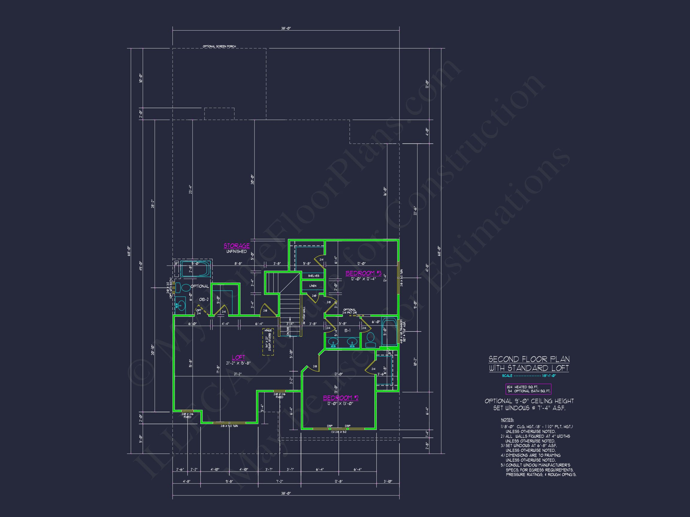 Craftsman house Plan with 2 Floors,Open CAD Designs,and Features