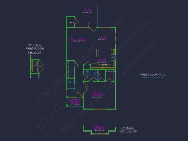Craftsman house Plan with 2-Story Design and CAD Blueprint