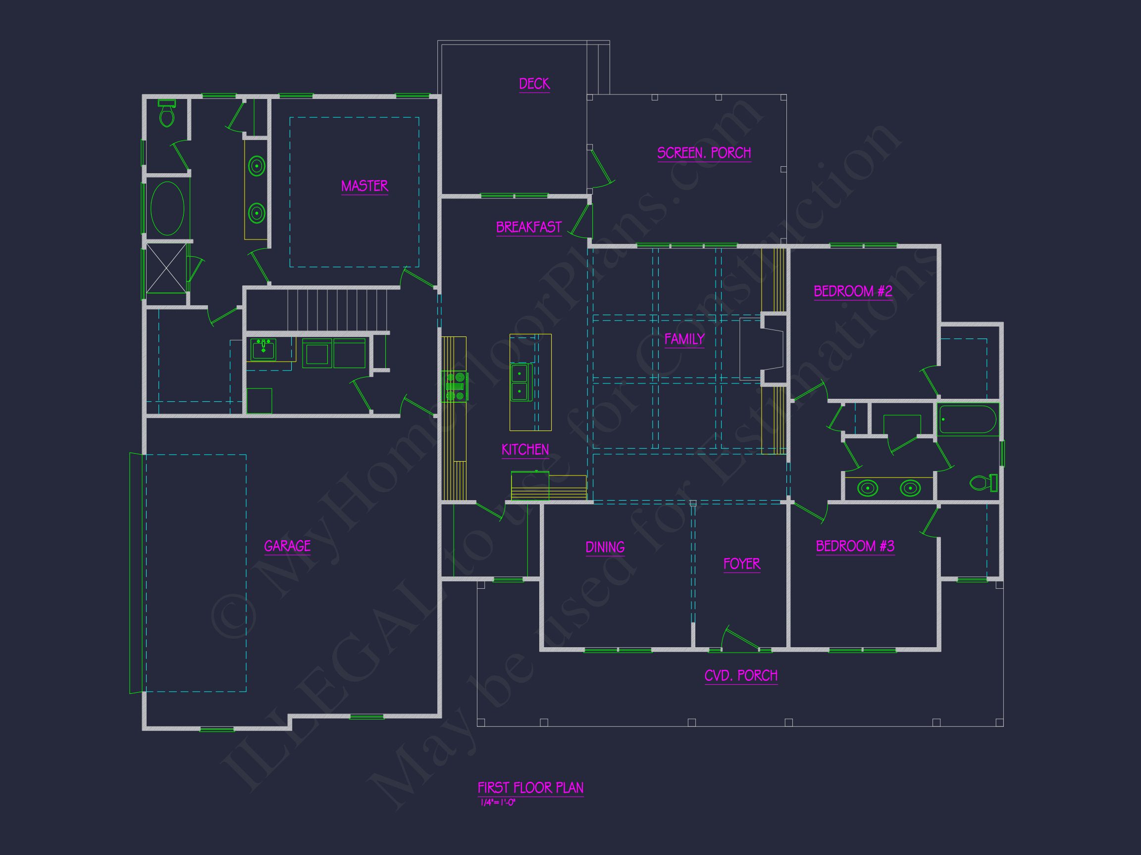 Craftsman house Plan with 2,041 SF - Floor Plan and Designs