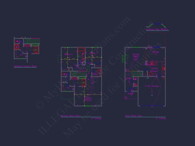 Craftsman house Plan with 28' Width, 40' Depth, and CAD Designs