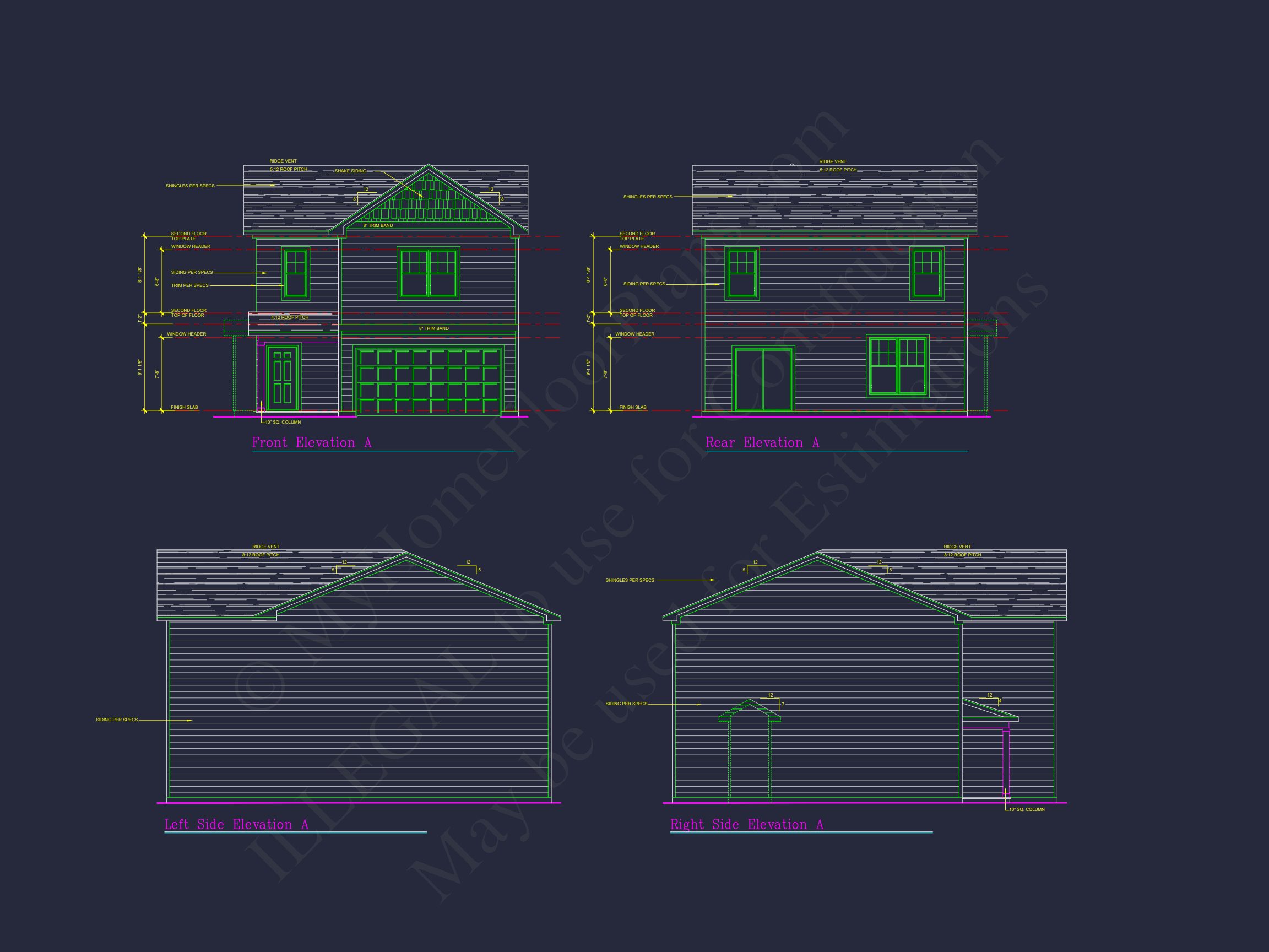 Craftsman house Plan with 28' Width,40' Depth,and CAD Designs