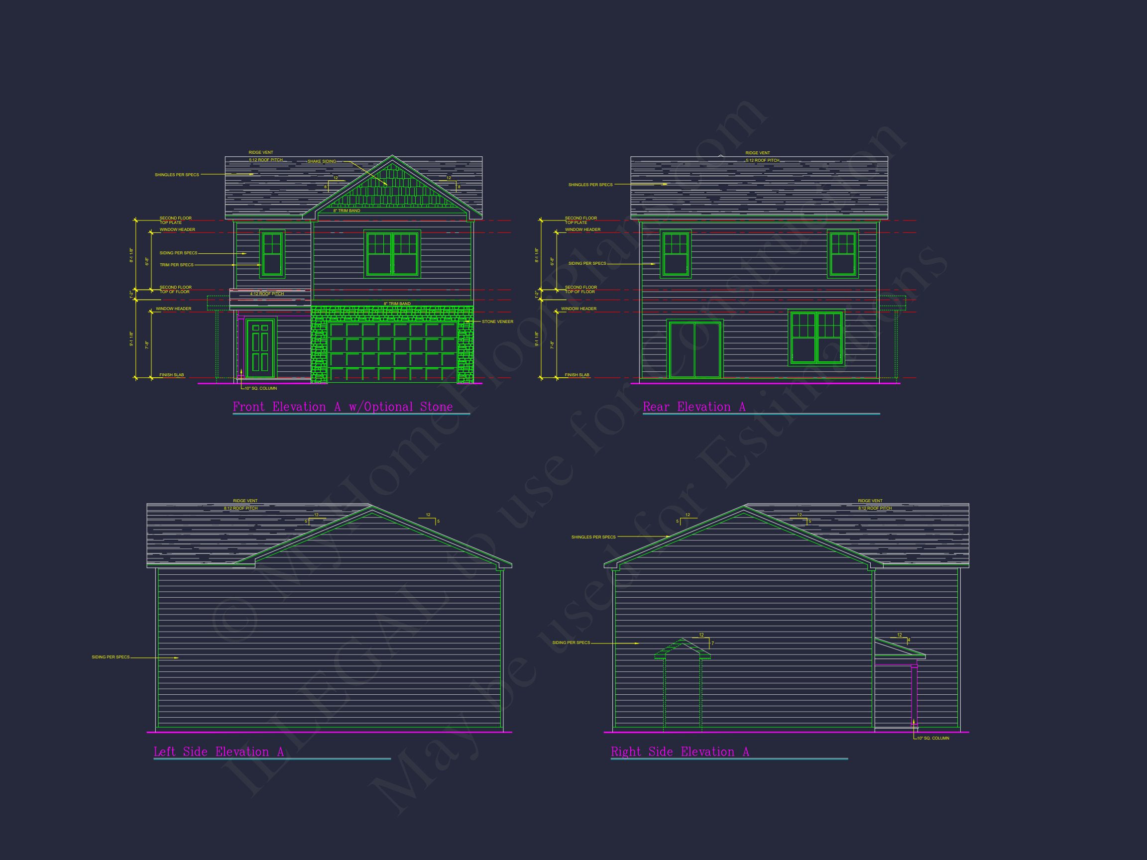 Craftsman house Plan with 28' Width,40' Depth,and CAD Designs