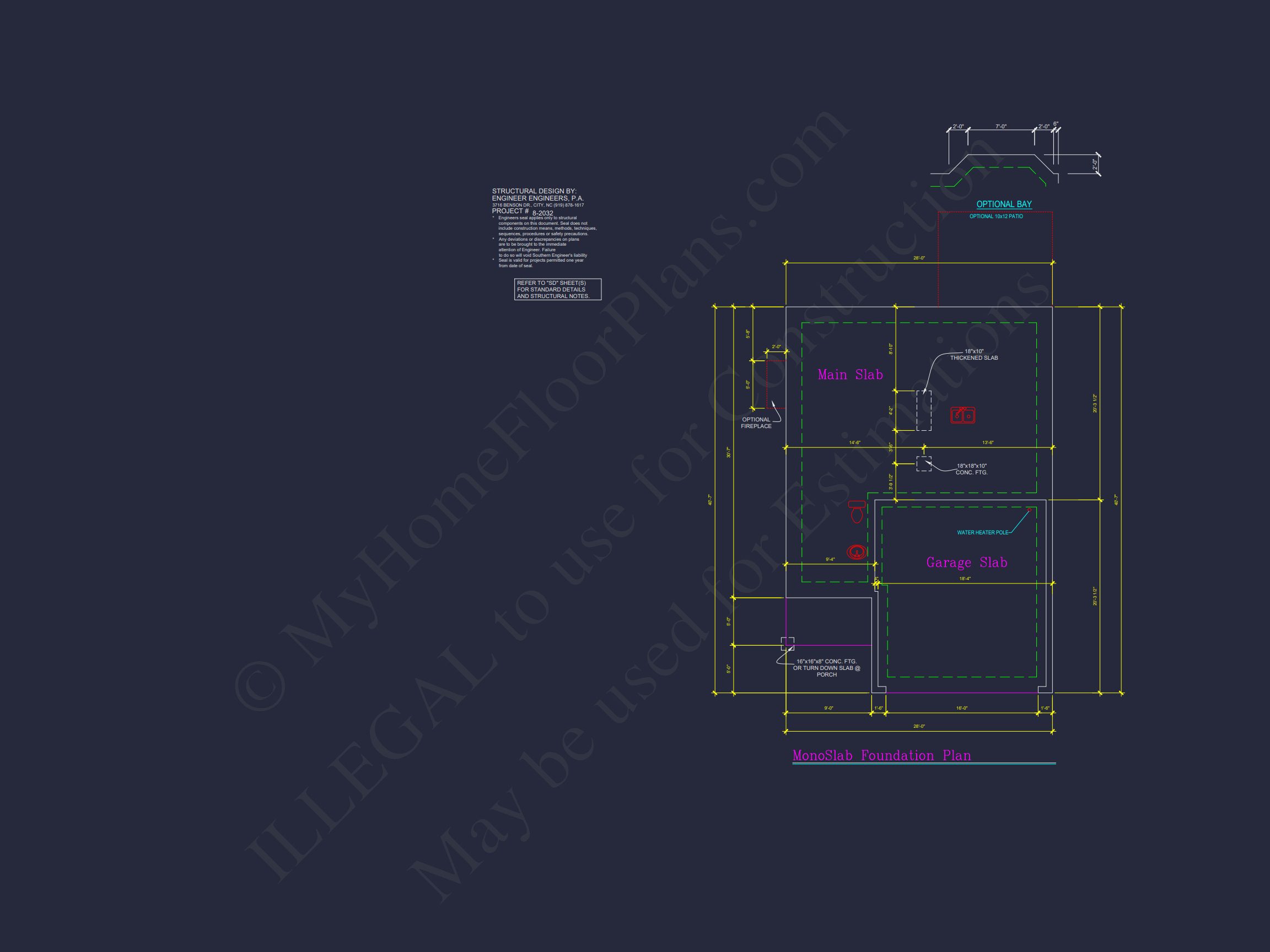 Craftsman house Plan with 28' Width,40' Depth,and CAD Designs