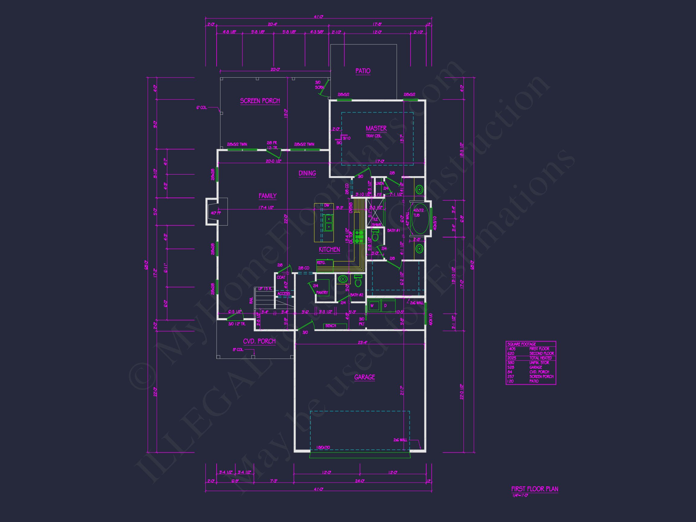 Craftsman house Plan with 3 Bedrooms and Open Floor Layout