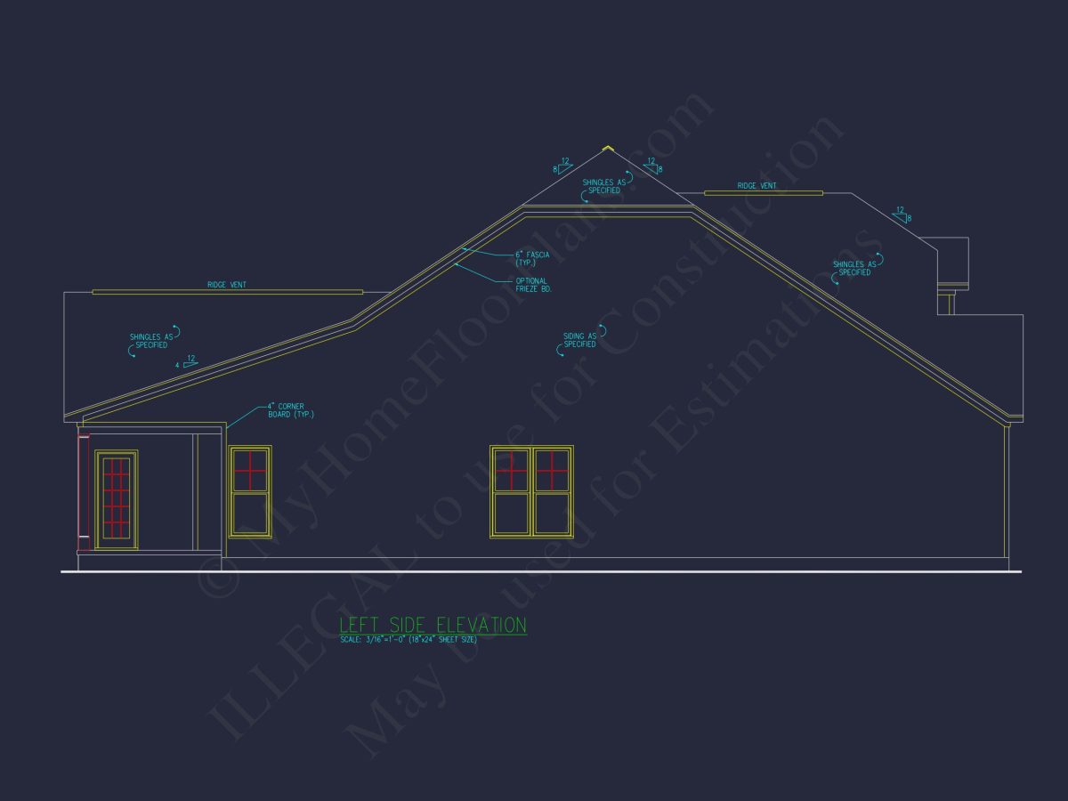 Craftsman house Plan with 3 Bedrooms and Open Floor Plan