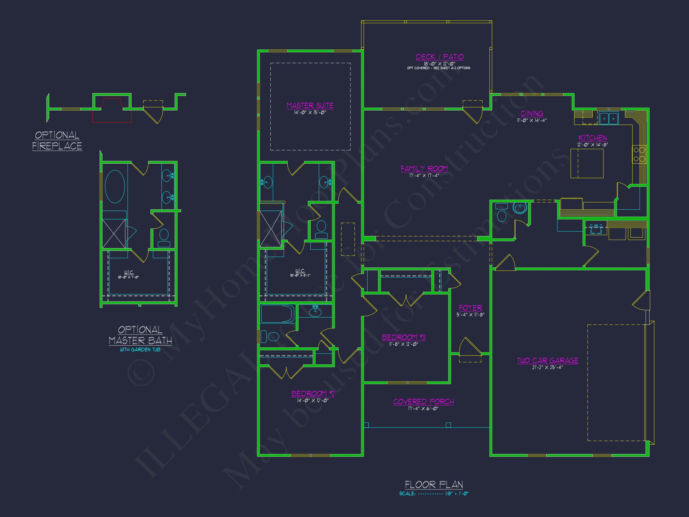 Craftsman house Plan with 3 Bedrooms,2 Baths & Open Floor Design