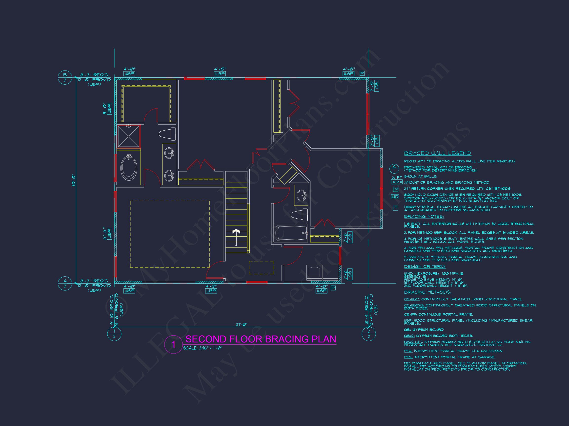 Craftsman house Plan with 3 Bedrooms,2 Floors,and CAD Designs