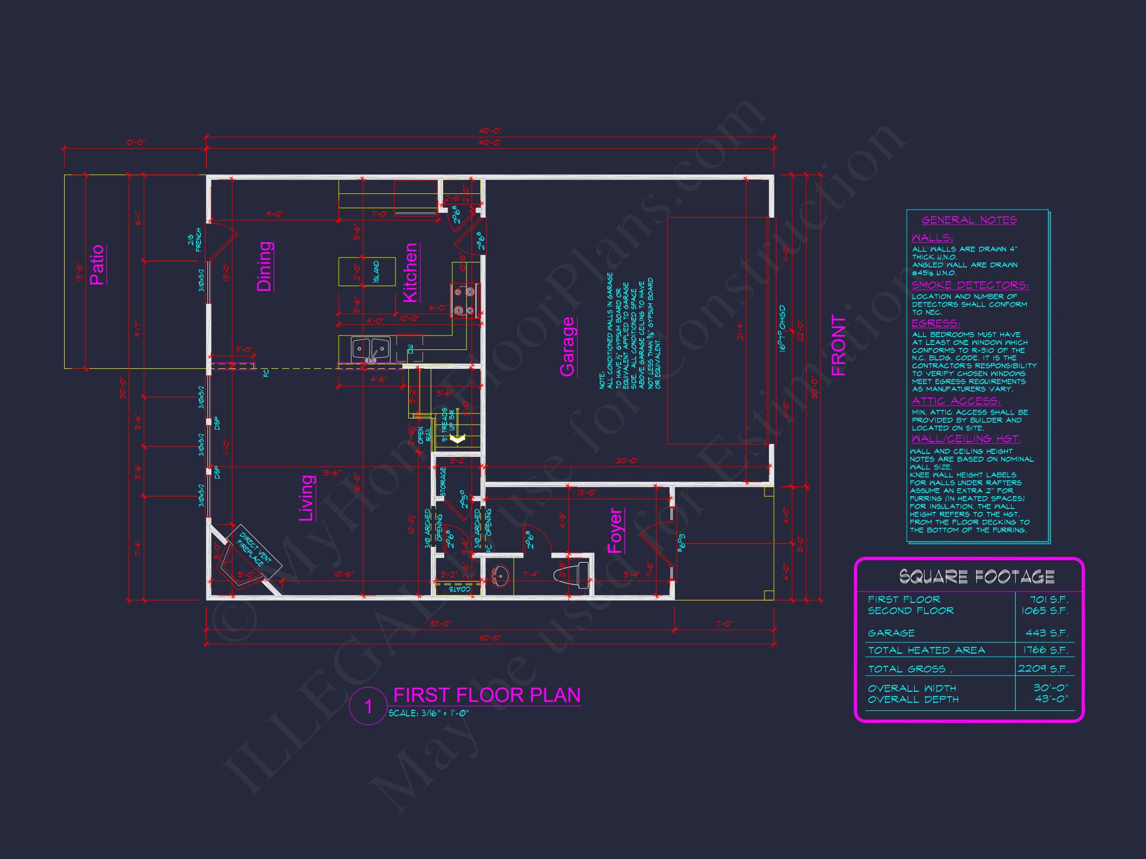 Craftsman house Plan with 3 Bedrooms,2 Floors,and CAD Designs