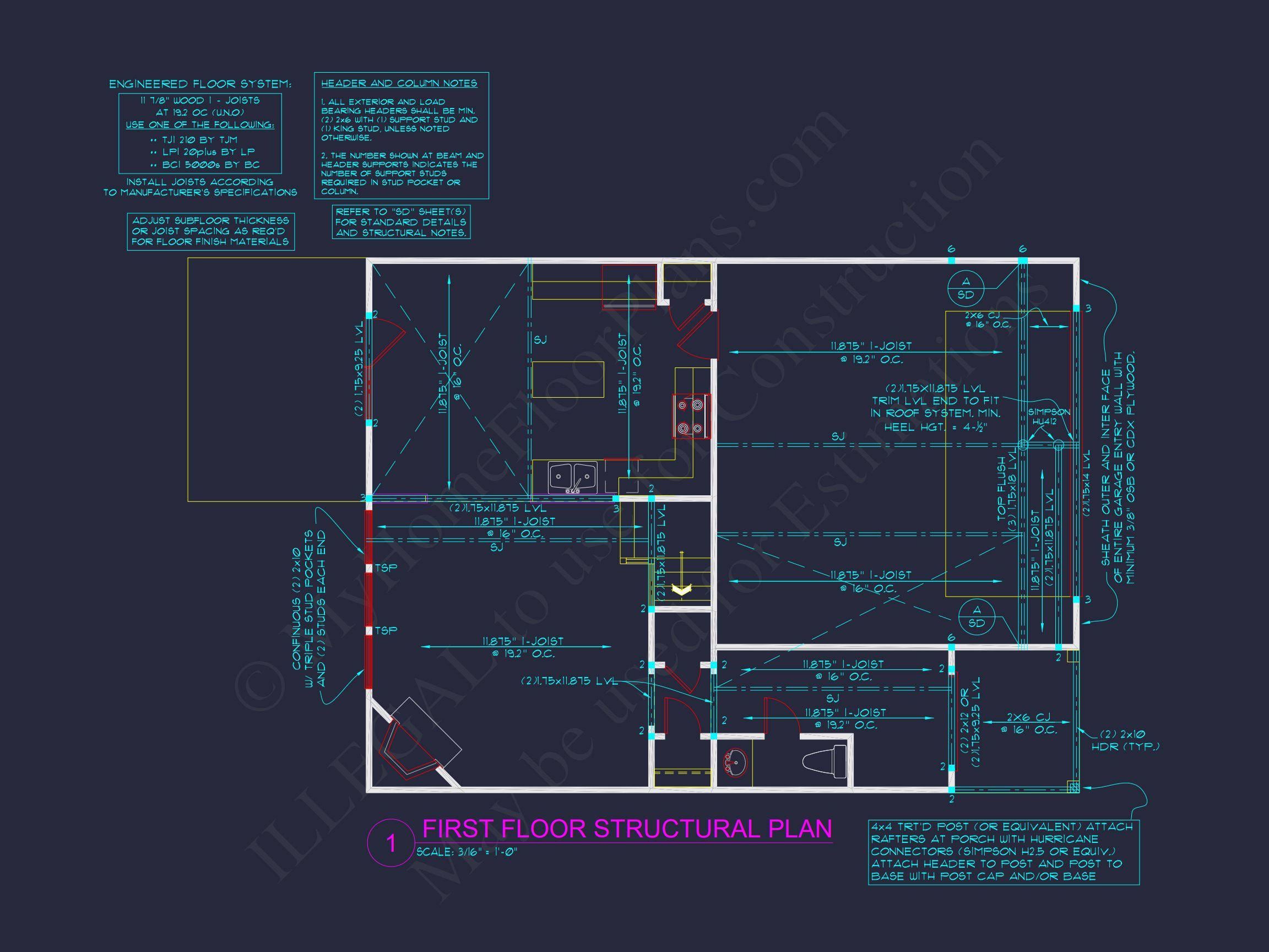 Craftsman house Plan with 3 Bedrooms,2 Floors,and CAD Designs