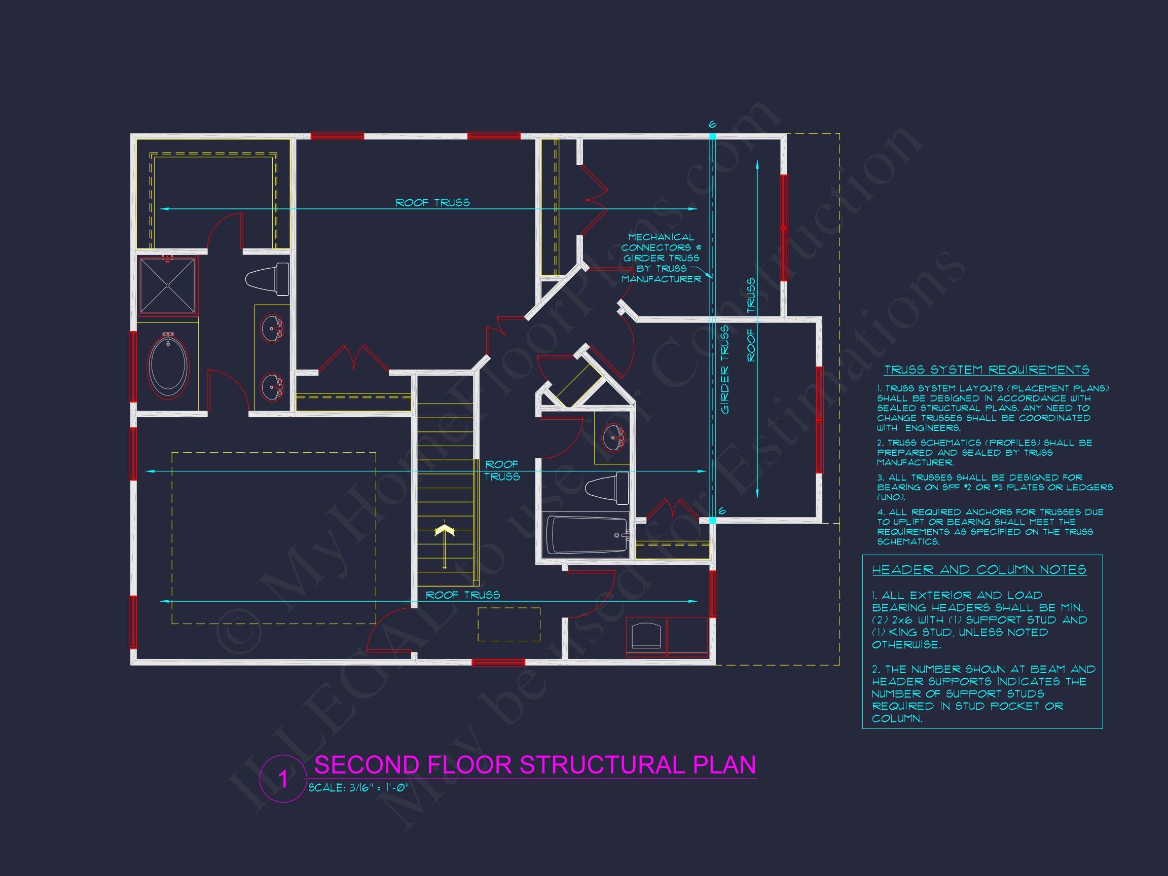 Craftsman house Plan with 3 Bedrooms,2 Floors,and CAD Designs