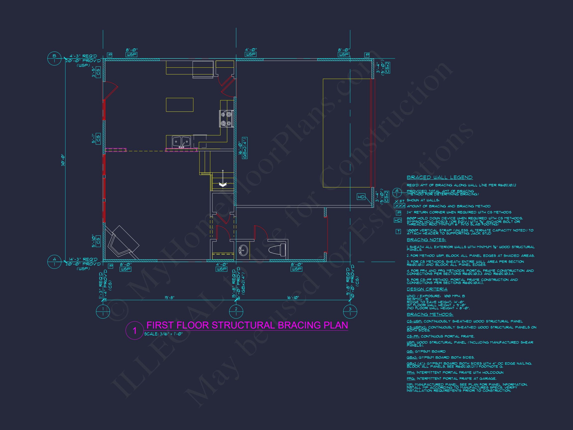 Craftsman house Plan with 3 Bedrooms,2 Floors,and CAD Designs
