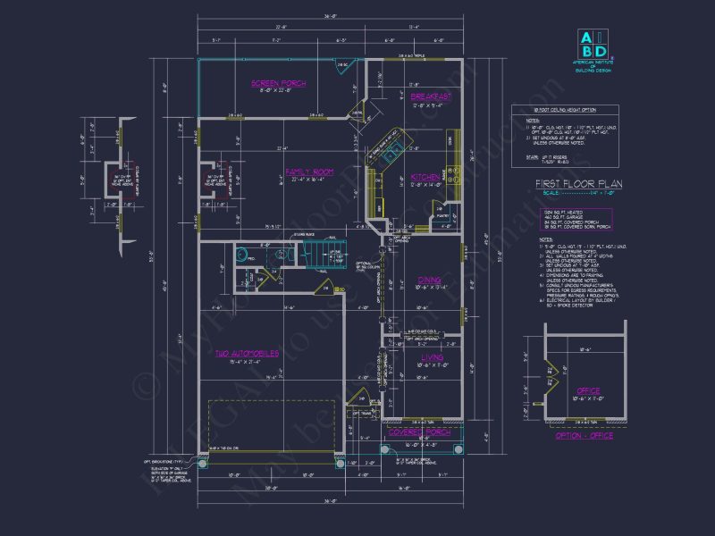 Craftsman house Plan with 4 Bedrooms and 2-Car Garage Designs