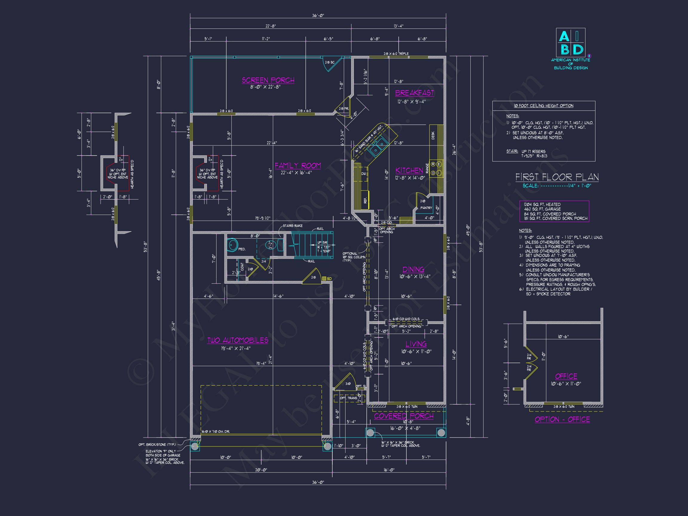 Craftsman house Plan with 4 Bedrooms and 2-Car Garage Designs