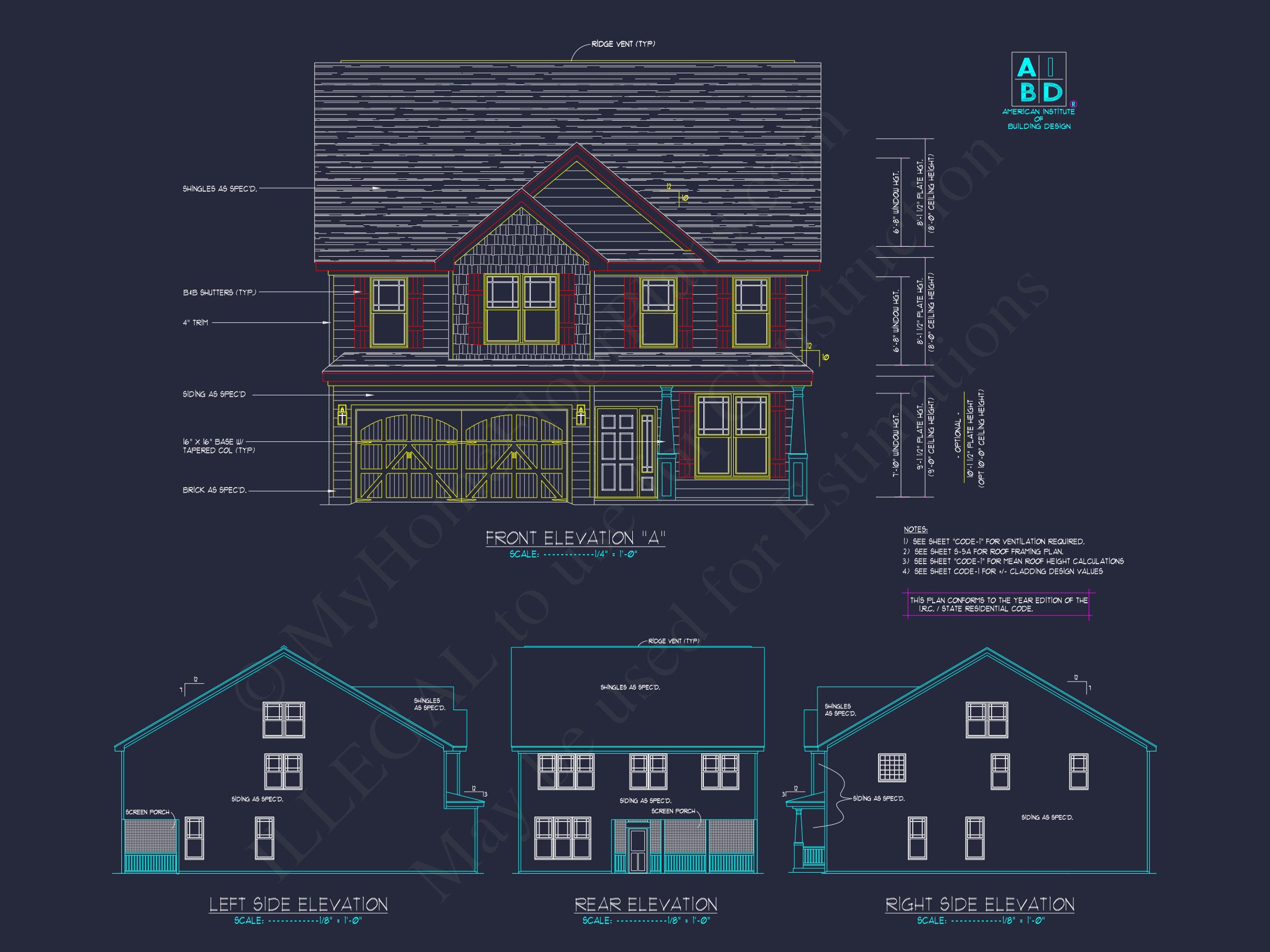 Craftsman house Plan with 4 Bedrooms and 2-Car Garage Designs