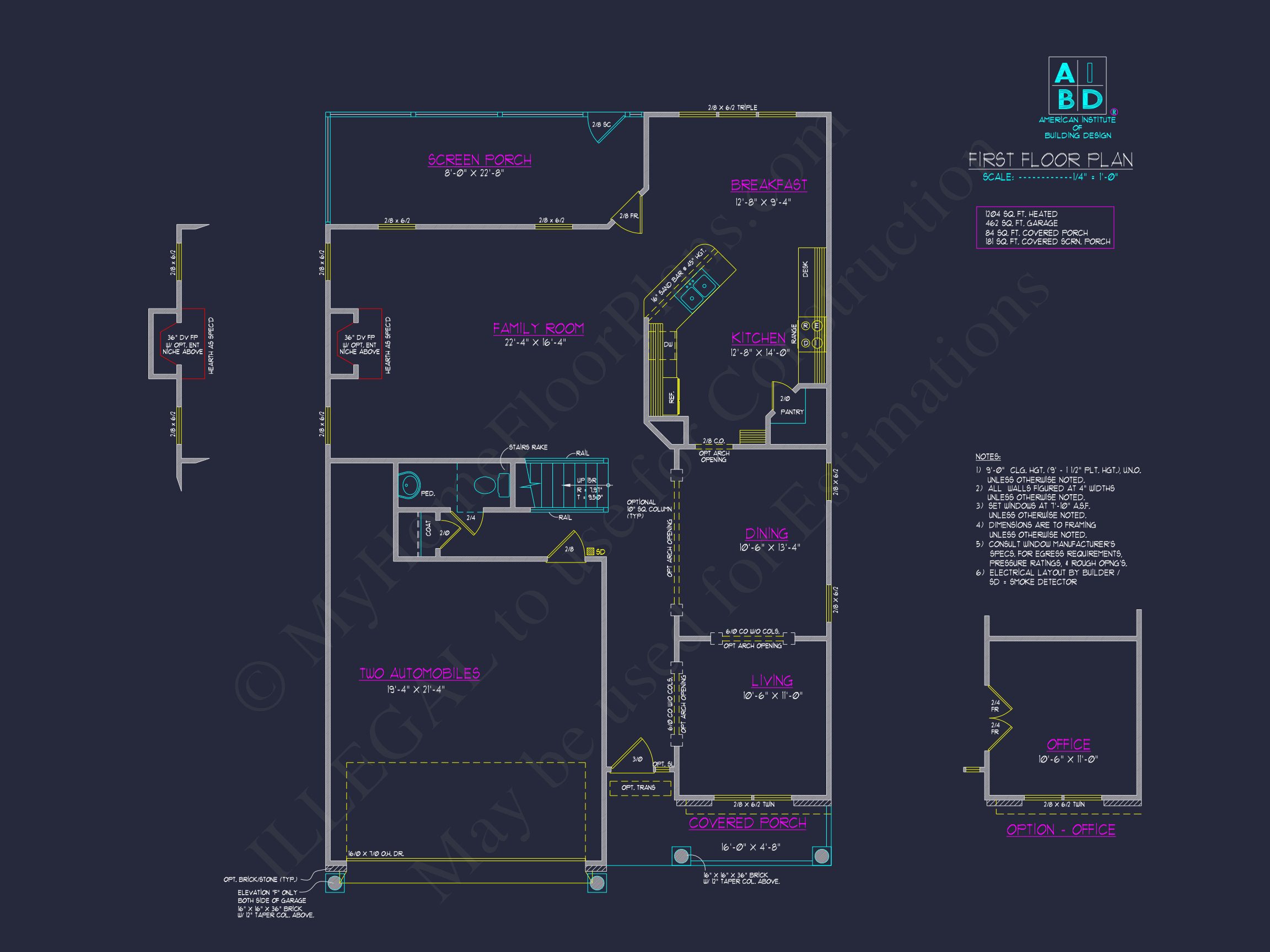 Craftsman house Plan with 4 Bedrooms and 2-Car Garage Designs