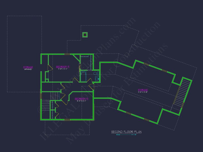 Craftsman house Plan with Angled Garage and Detailed Floor Plans