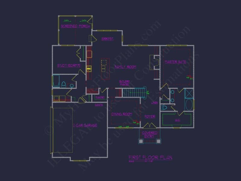 Craftsman house Plan with Basement, Open Floors, and CAD Designs