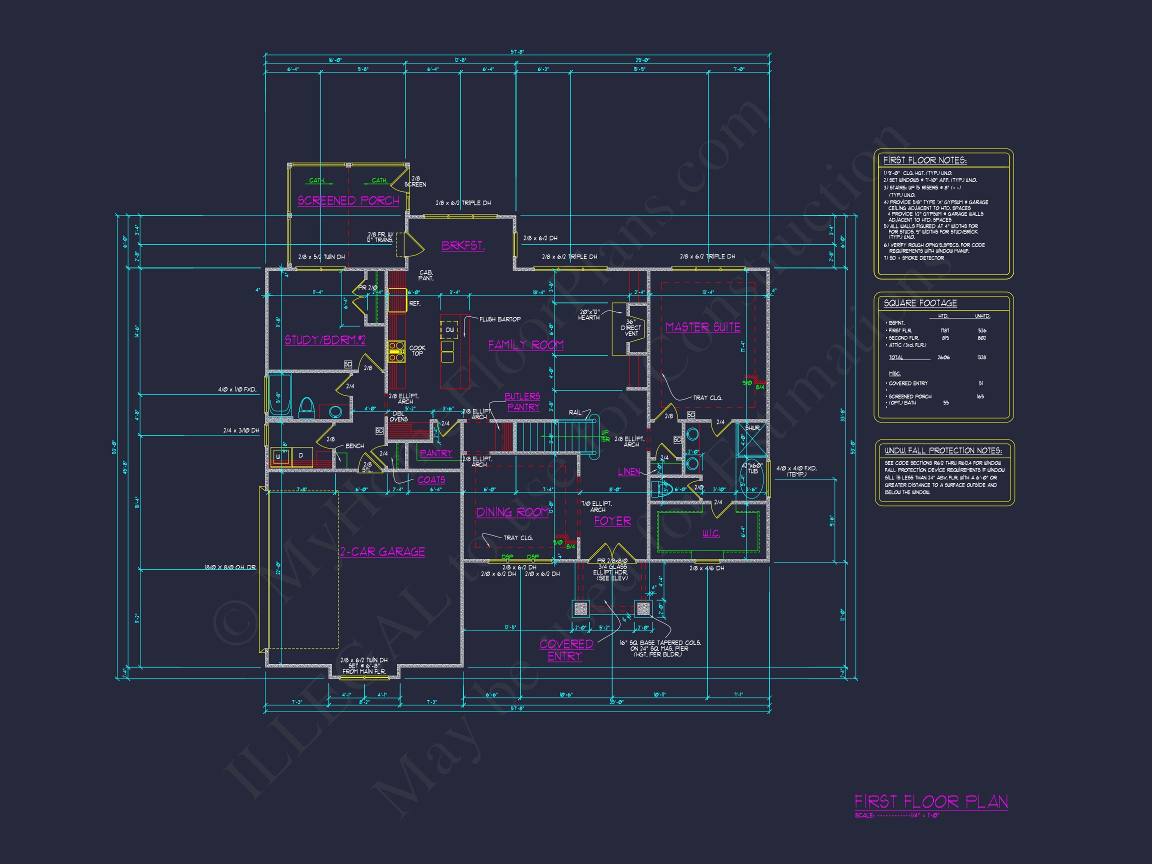 Craftsman house Plan with Basement,Open Floors,and CAD Designs