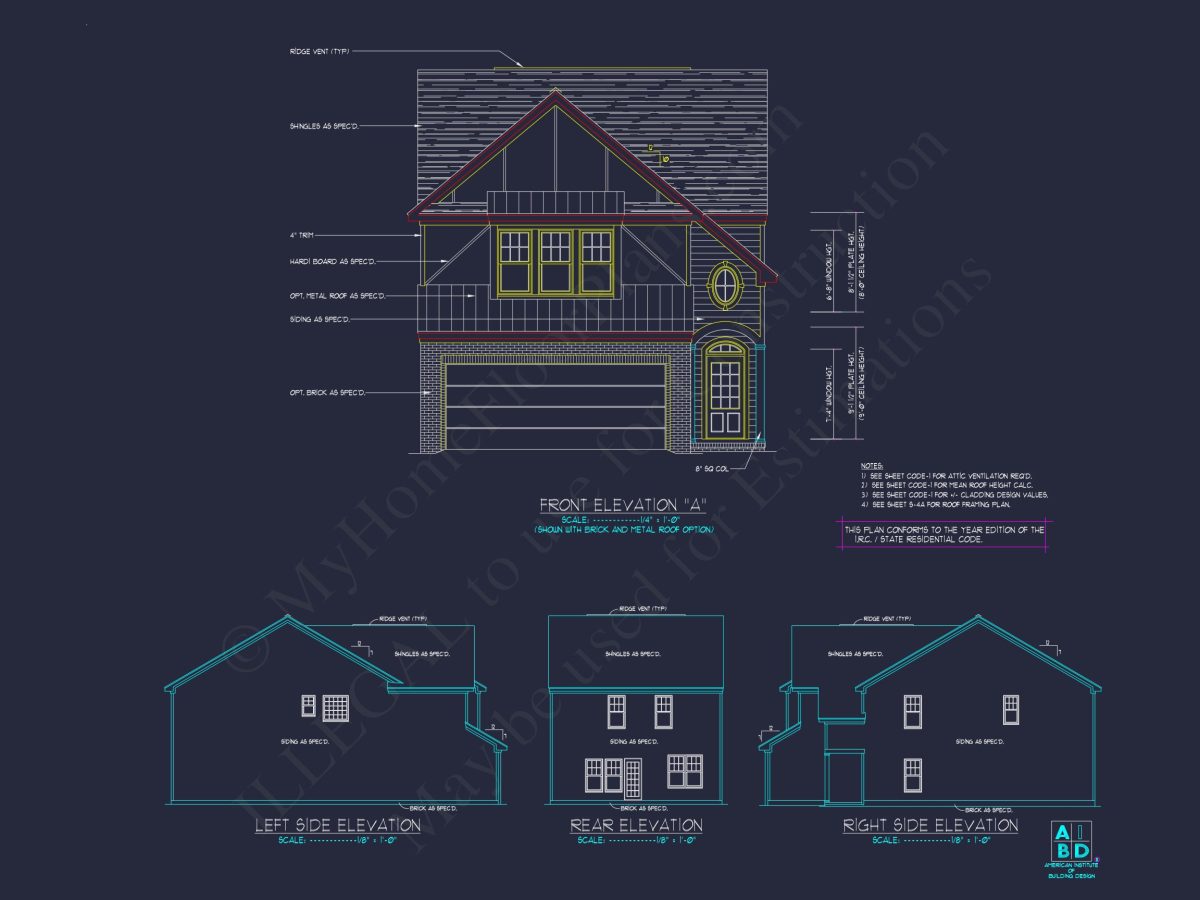 Craftsman house Plan with Detailed Blueprint and CAD Designs