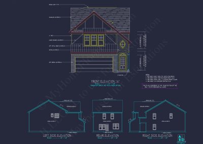 Craftsman house Plan with Detailed Blueprint and CAD Designs
