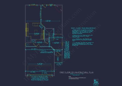 Craftsman house Plan with Detailed Blueprint and CAD Designs