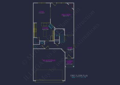 Craftsman house Plan with Detailed Blueprint and CAD Designs