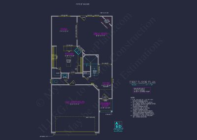 Craftsman house Plan with Detailed Blueprint and CAD Designs