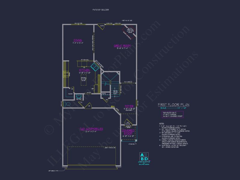 Craftsman house Plan with Detailed Blueprint and CAD Designs